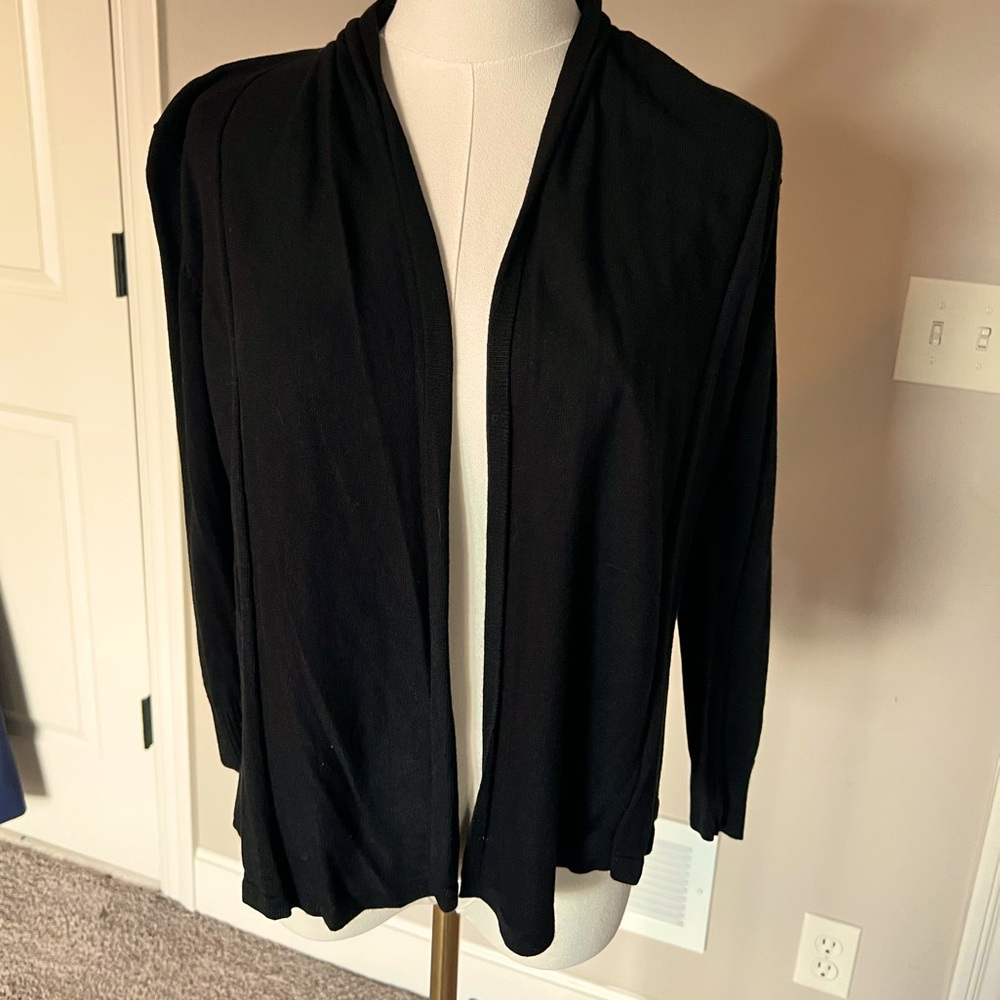 Black open cardigan, size small sweaterworks!
